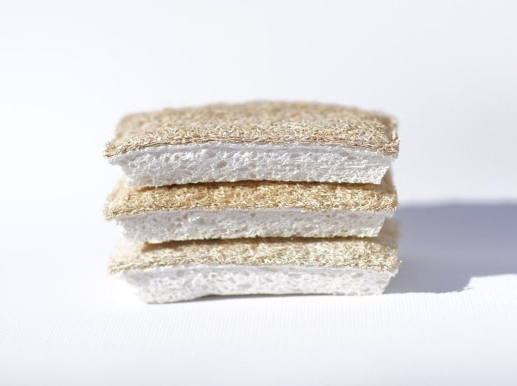 Compostable Sponge (loofah and plant fiber cellulose) - 3 Pack
