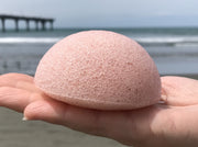 Half round Konjac Sponge with infused red clay